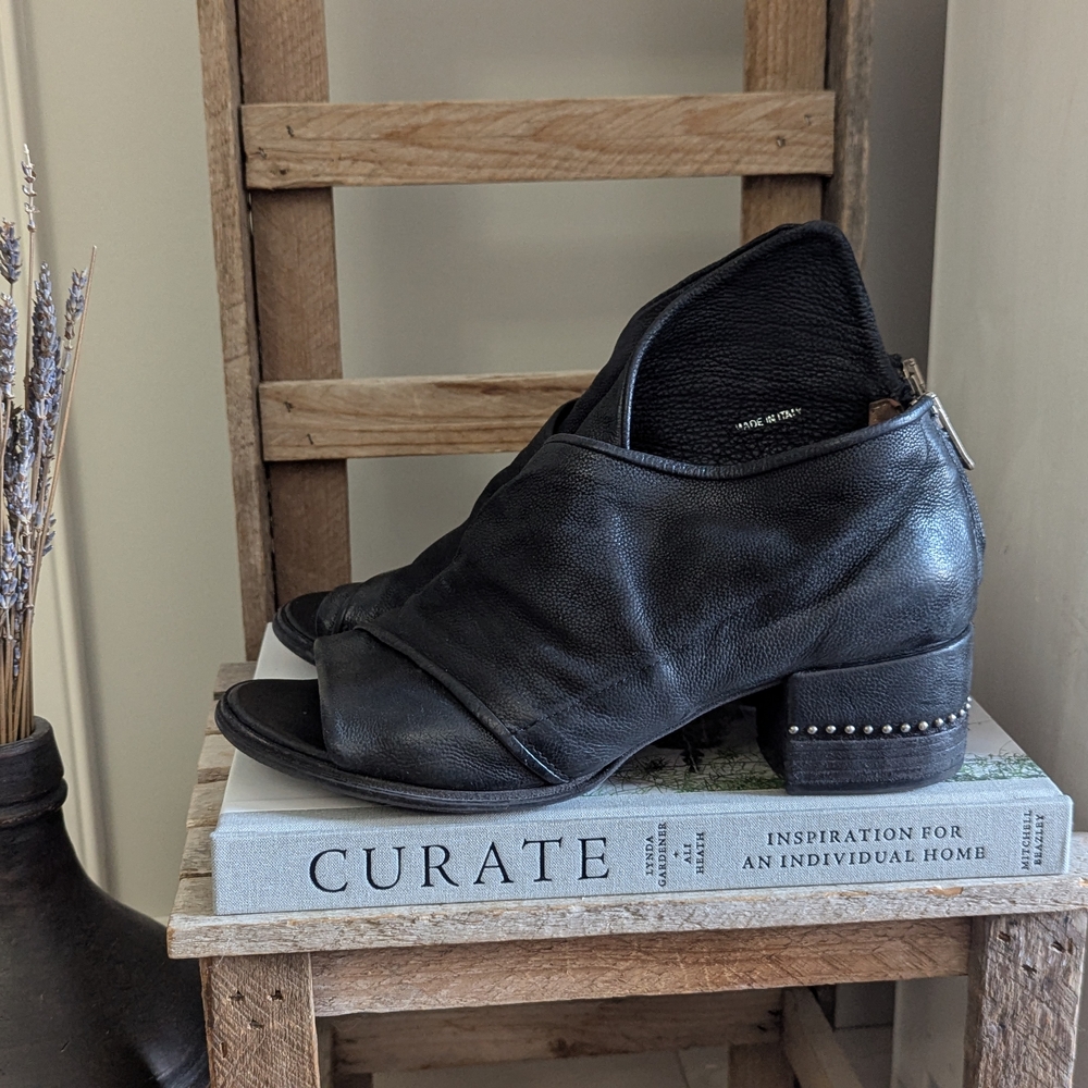 A.S 98 Leather Sandals With Low Block Heel